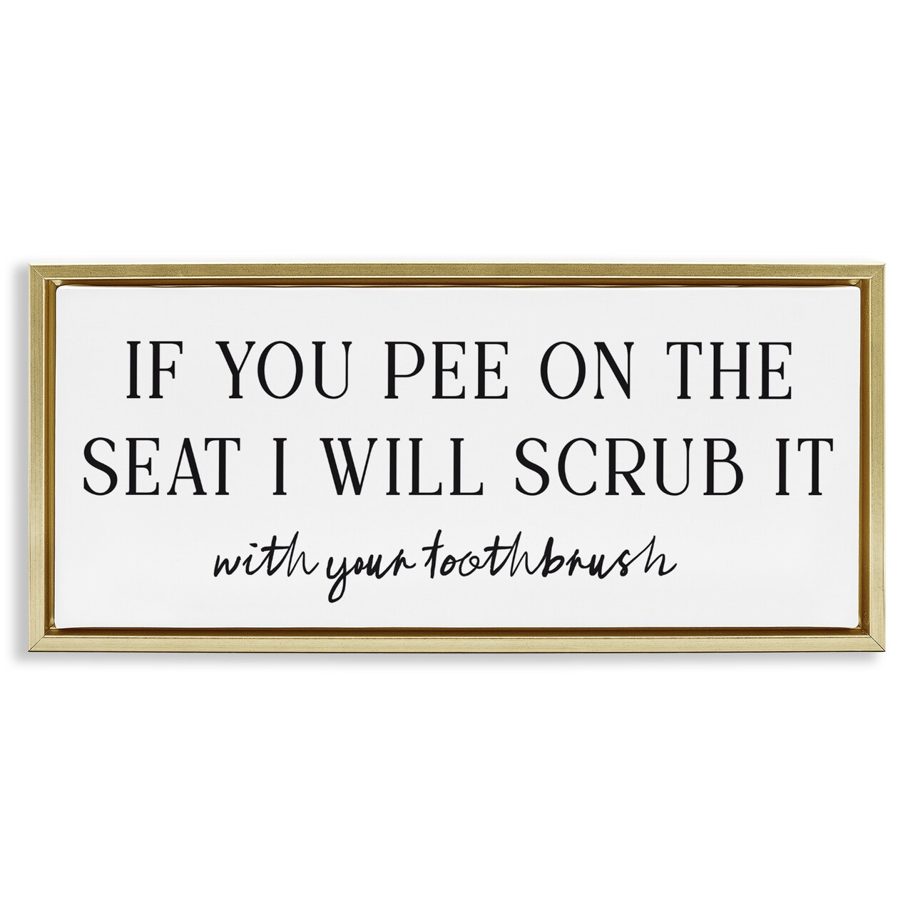 Stupell Industries Pee On The Seat Humor Floating Frame, design by Lettered and Lined